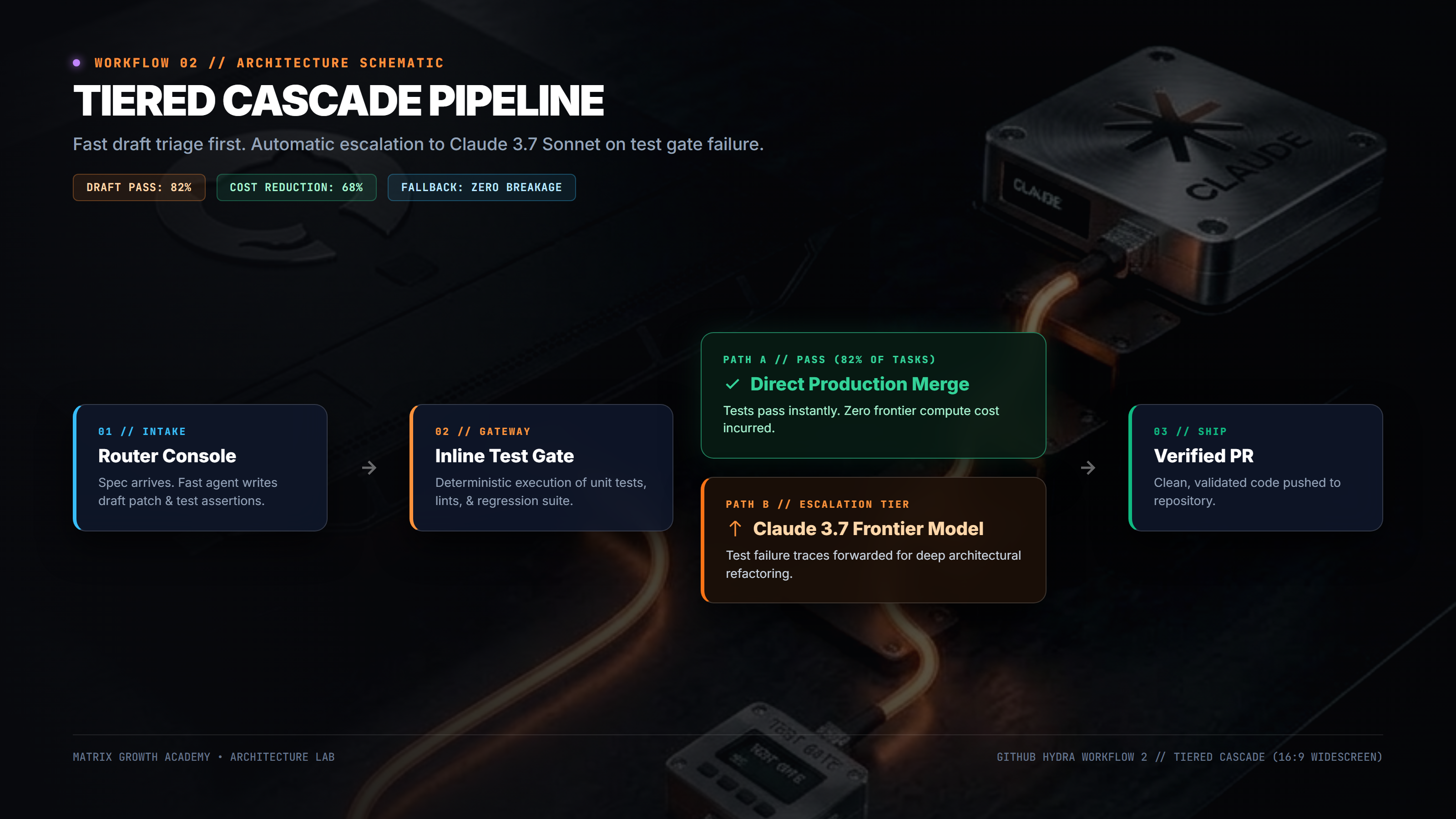 مخطط مسار العمل 02: التصعيد التلقائي المتدرج Tiered Cascade Pipeline